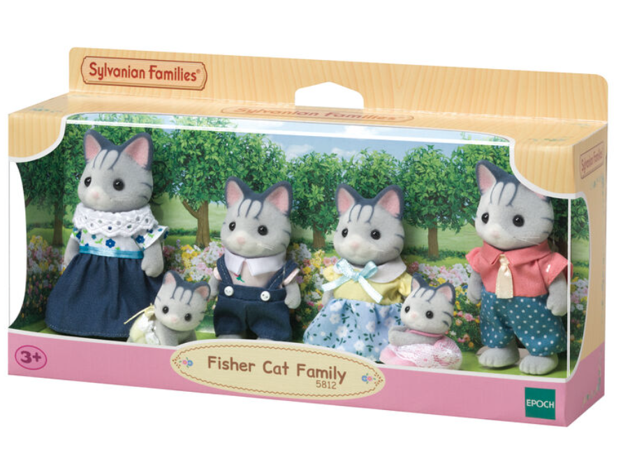 Familia Sylvanian de gatos pescadores