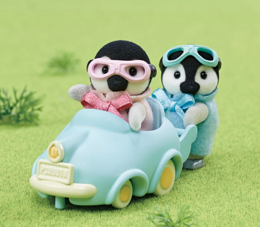 Juego de carrito de la amistad con pingüino bebé sylvanian