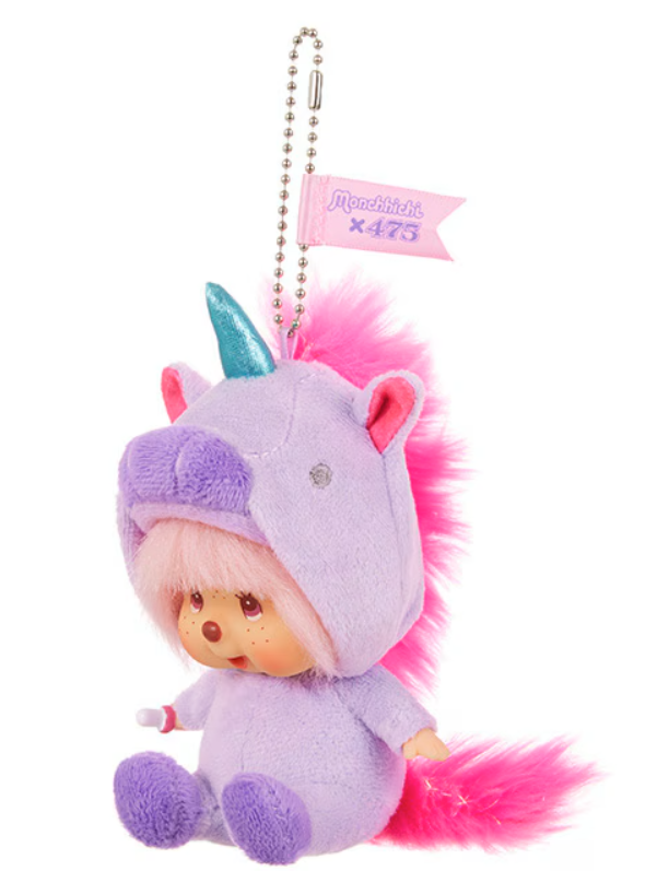 Llavero de cara grande Shinako x Monchhichi SS (Unicornio)