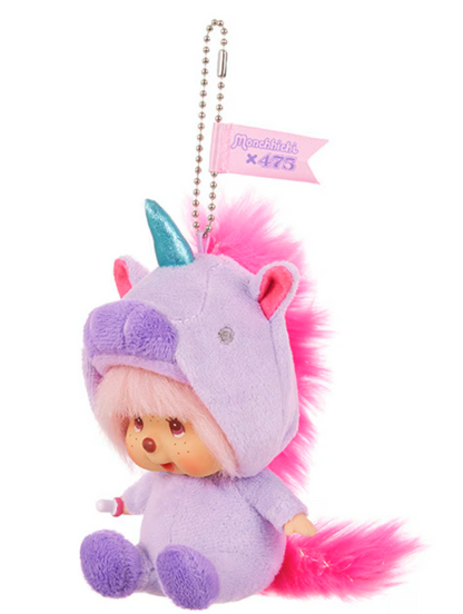 Llavero de cara grande Shinako x Monchhichi SS (Unicornio)