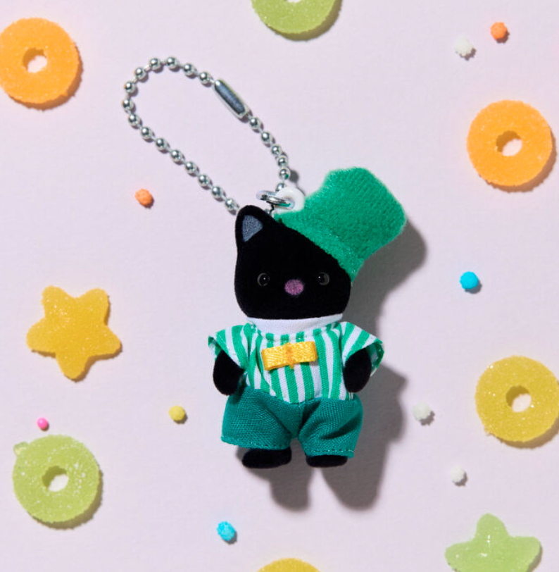 Llavero Sylvanian  gato color carbón