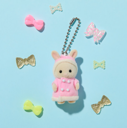 Llavero Sylvanian conejo de leche abrigo rosa
