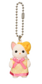 Llavero Sylvanian  chihuahua vestido amarillo