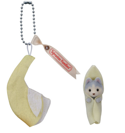 Llavero Sylvanian  Pequeño husky bebé -Banana-