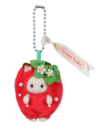 Llavero de Sylvanian Families Conejo Bebé de Chocolate -Fresa-