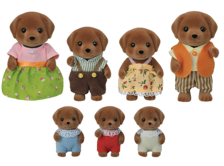Familia Sylvanian de labradores chocolate
