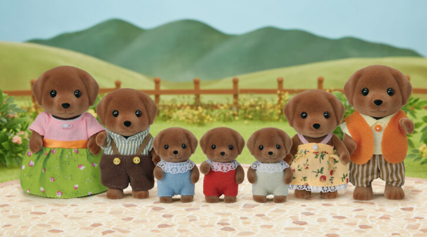 Familia Sylvanian de labradores chocolate