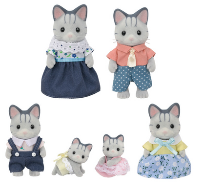 Familia Sylvanian de gatos pescadores