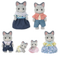 Familia Sylvanian de gatos pescadores