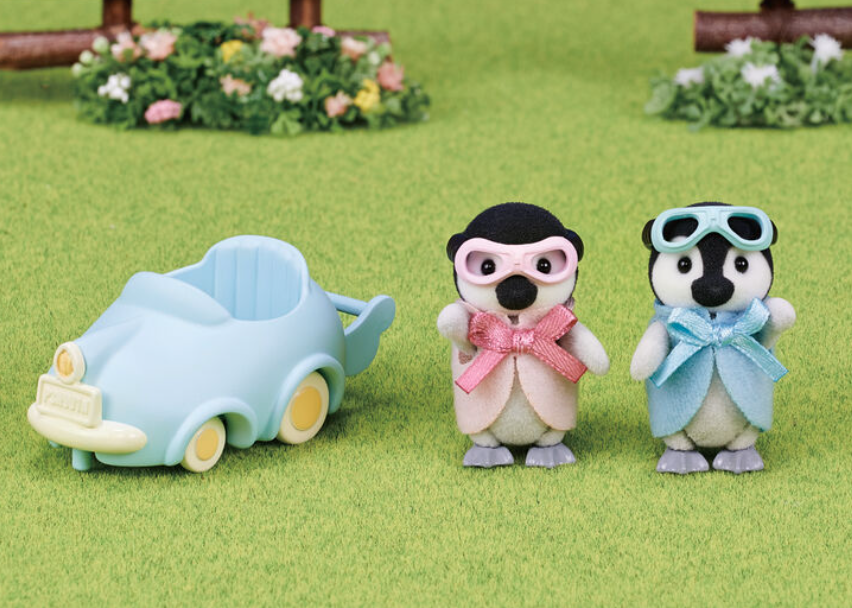 Juego de carrito de la amistad con pingüino bebé sylvanian