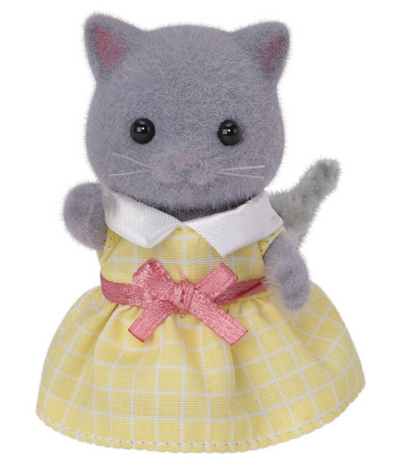 Niña Sylvanian gata persa gris (Individual)
